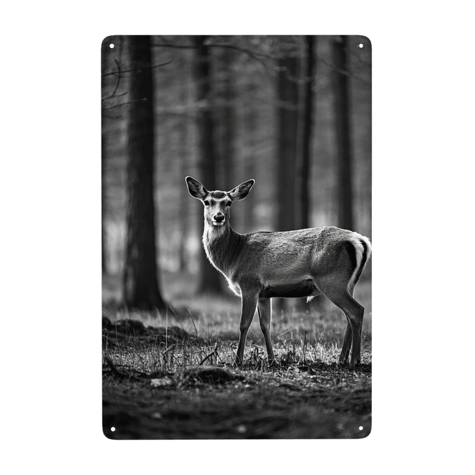 Vintage Metal Tin Signs Retro Garage Signs Stylish Wall Art Plaques for Home Decor Unique Poster 8x12 Inch Forest Deer Wildlife Metal Sign Outdoor Wall Decorations Gifts
