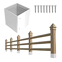 Vista 1 de Protectores de base de poste de acero inoxidable 304, rango ajustable de 3.3 a 6 pulgadas, protector para soporte de buzón de madera, protege