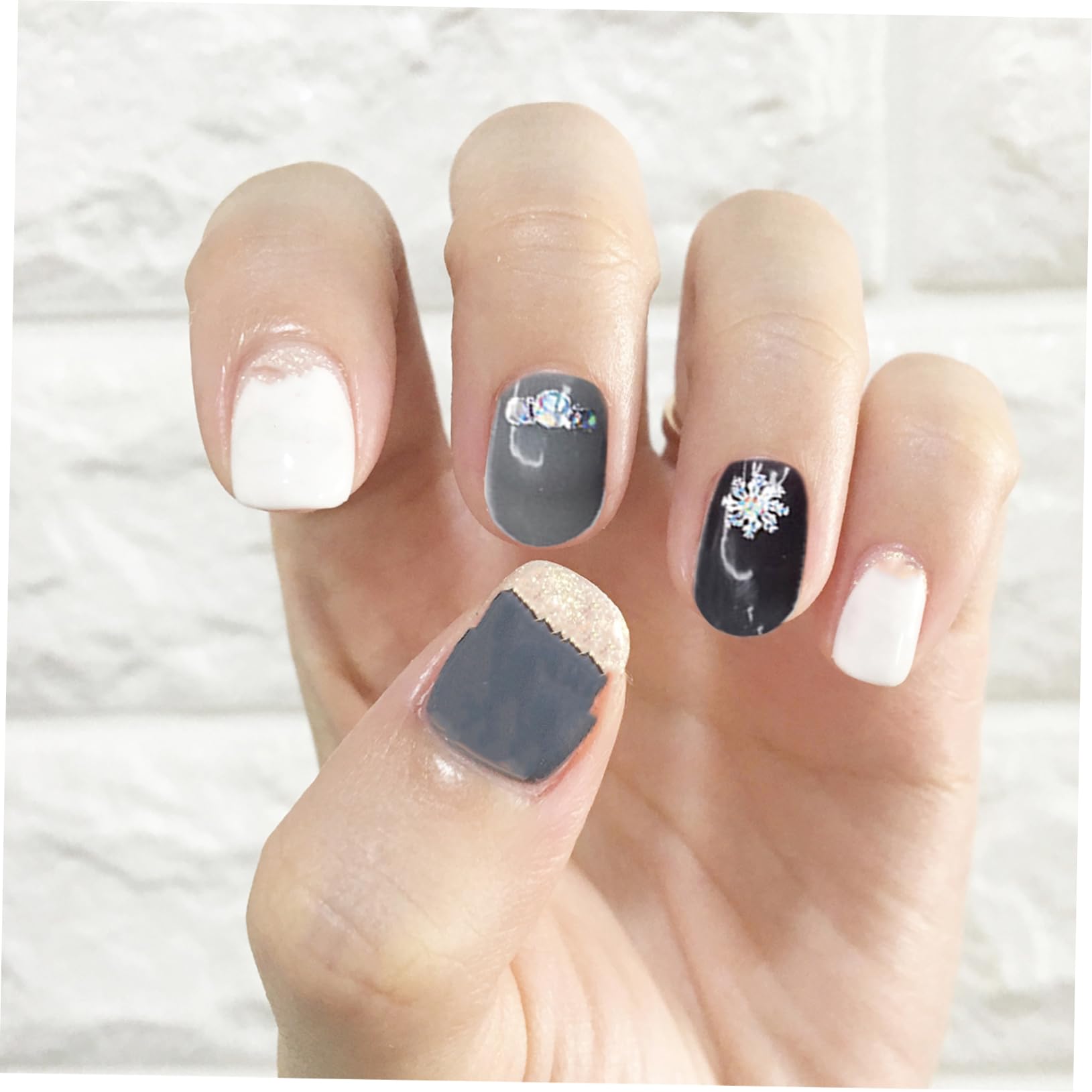 5 Set Adesivi Per Unghie Autoadesivi Decorazioni Per Nail Art Facili Applicare E Rimovibili Per Manicure Te Design Adatti Per Domestico 6 Fogli*5