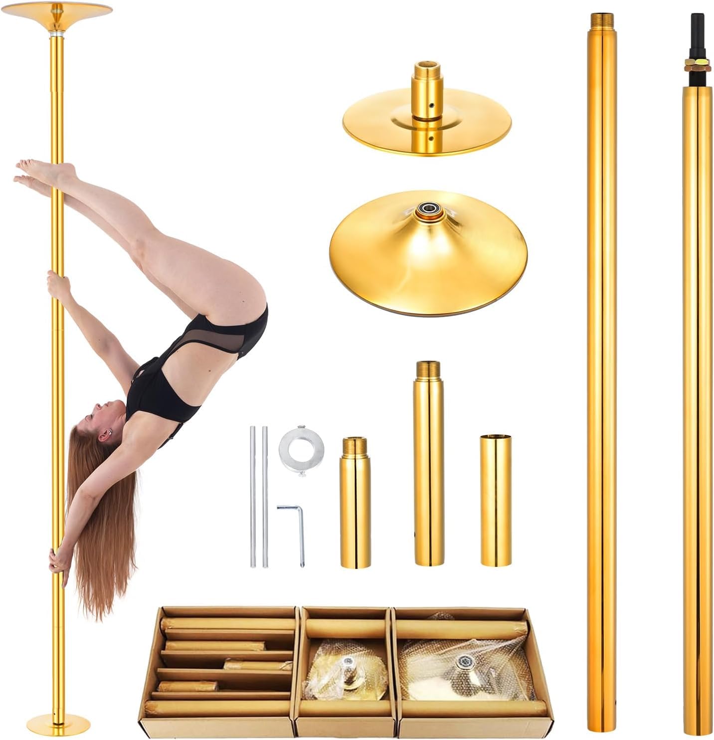 Barre de pole dance réglable sans perçage pour s'entraîner en sécurité sans abîmer le plafond