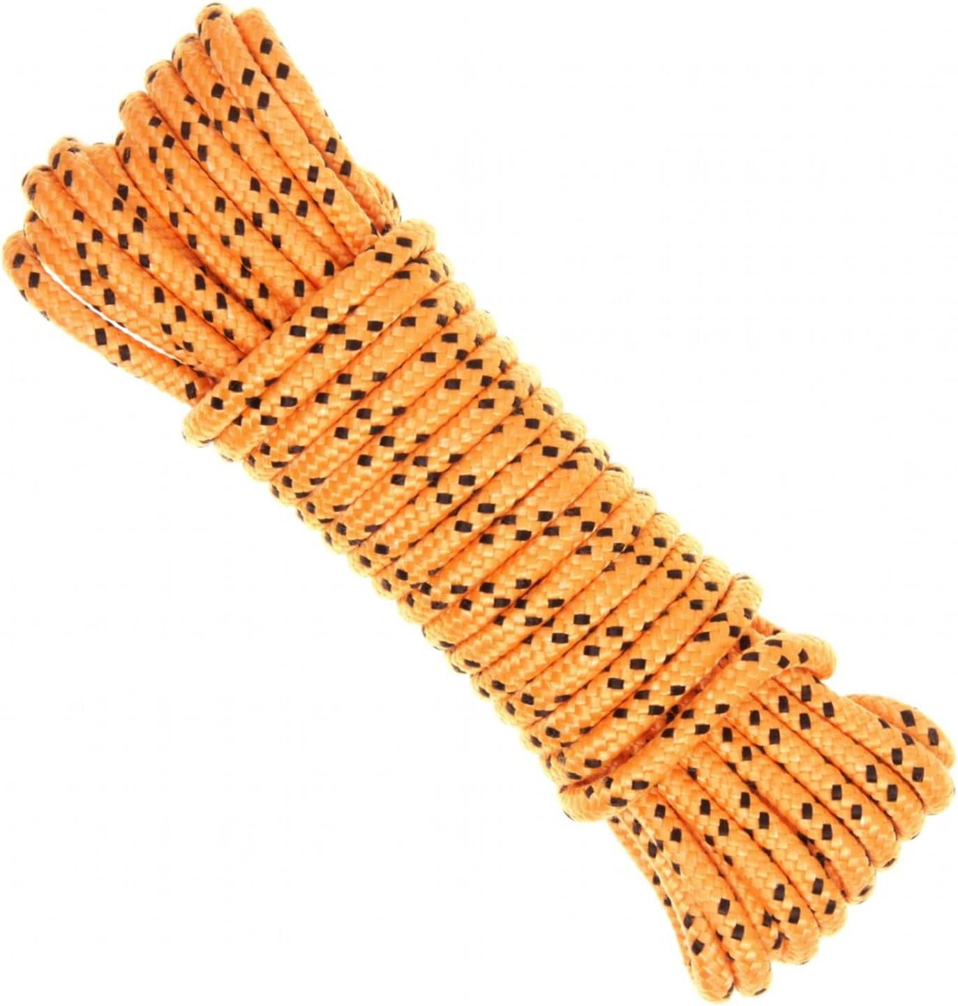 8 mm x 10 m orange polypropylene rope with diamond braid, cable rope ...