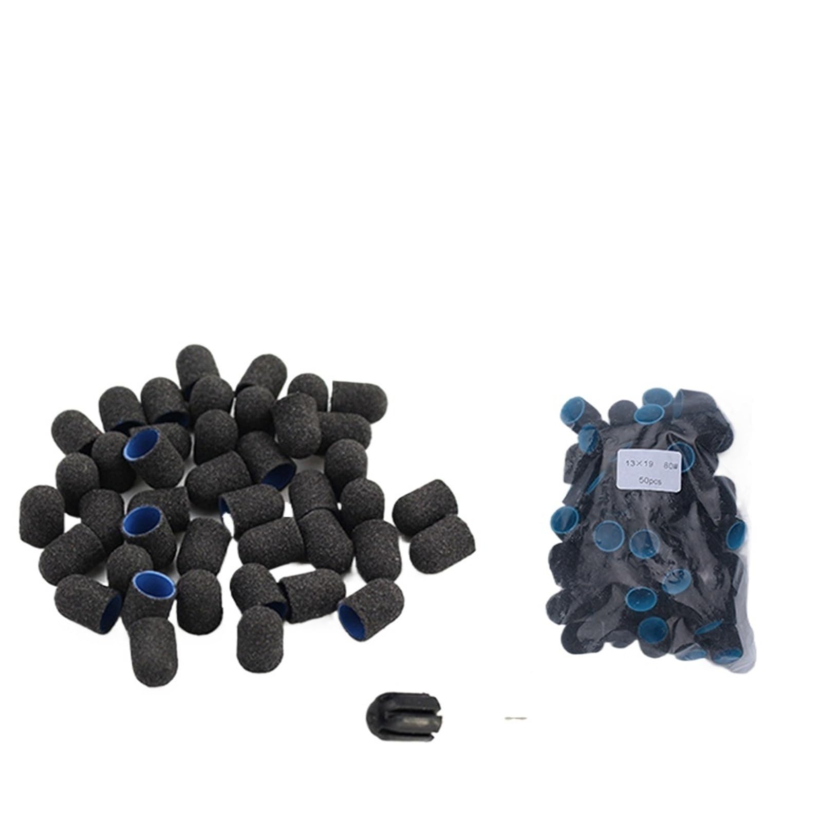 Fresas Torno Para UñAs 50 Uds. Con mandril pedicura manicura eliminar la piel muerta pulido cuidado de los pies limpieza cutícula Accesorios para Manicura(13-19Black80)