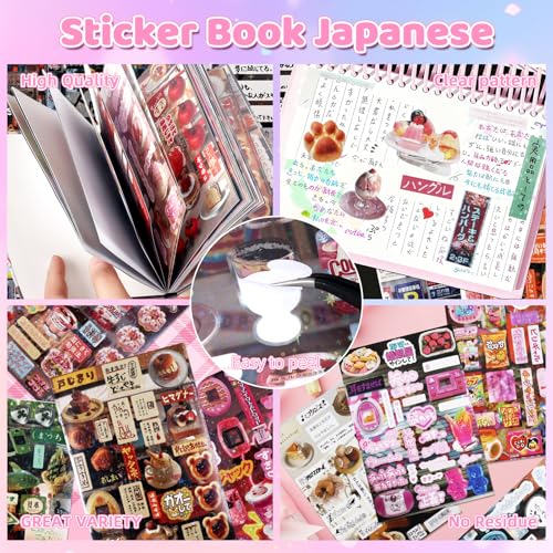 Image of 1300Pcs Cute Scrapbook Stickers Travel Y2k Japanese Sticker Book for Adult Kawaii Korean Stickers for Journaling Heisei Retro Aesthetic Sticker Manga Style Decor for DIY Crafts Junk Journal Gifts Tale