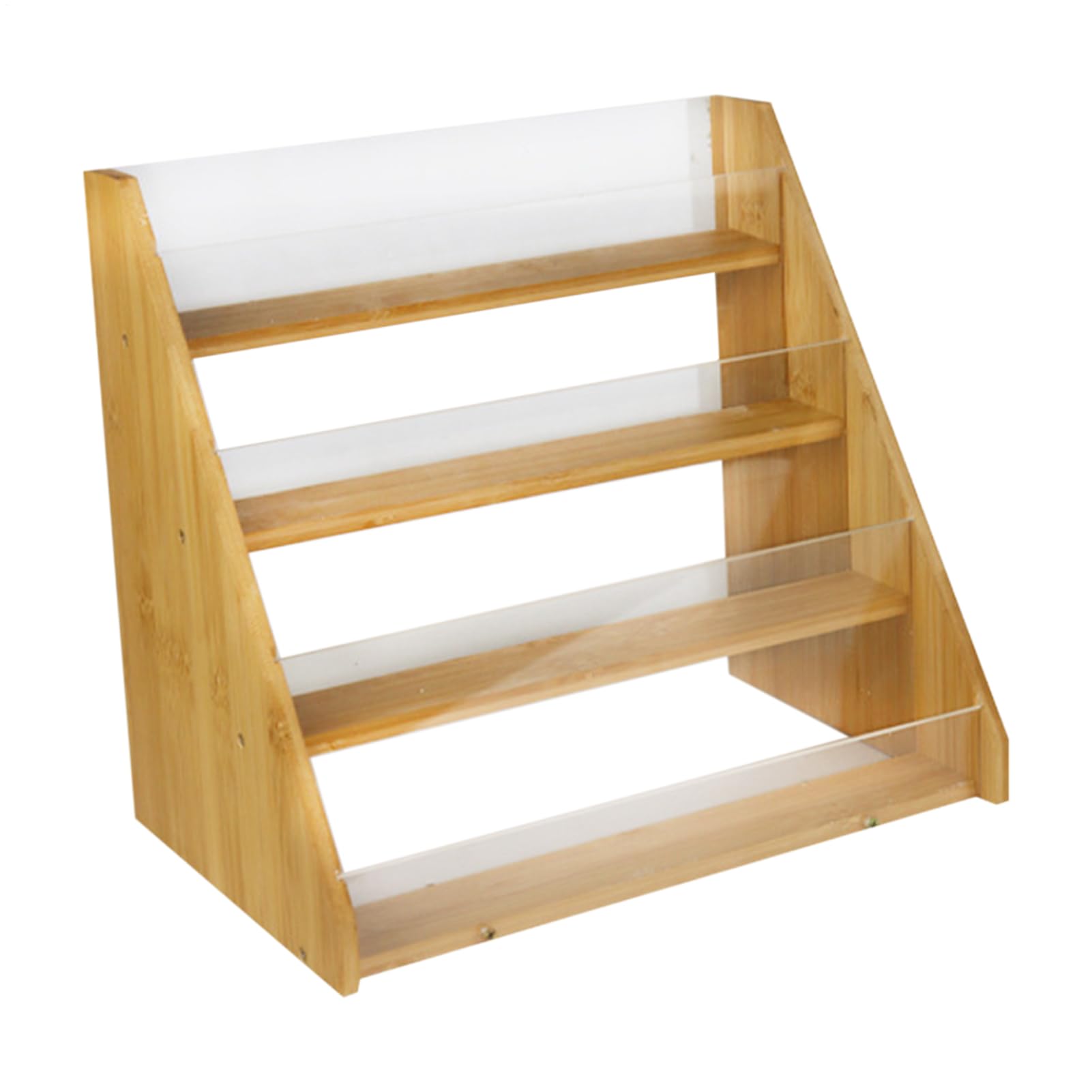 Karten Ausstellungsständer 4-stufiger Aufbewahrungsorganizer aus Holz und | Sammelkarten Präsentationsständer für Zuhause Hochzeitsfeier Handelsmesse Einzelhandelsgeschäft Handwerksmesse