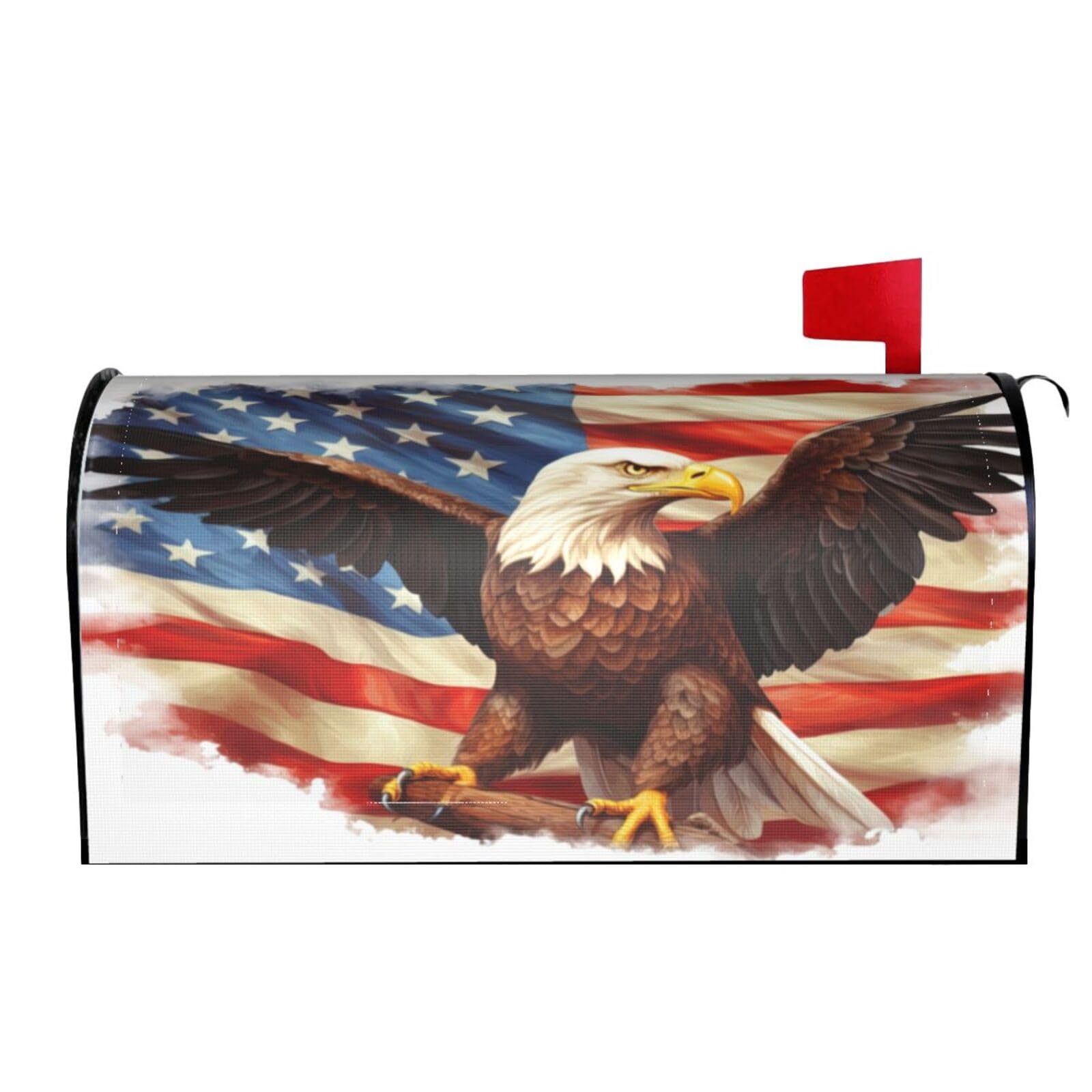 USA Patriotic American Flag Eagle 03 Mailbox Covers Magnetic Wraps Post Letter Box Cover Garden Home Decor