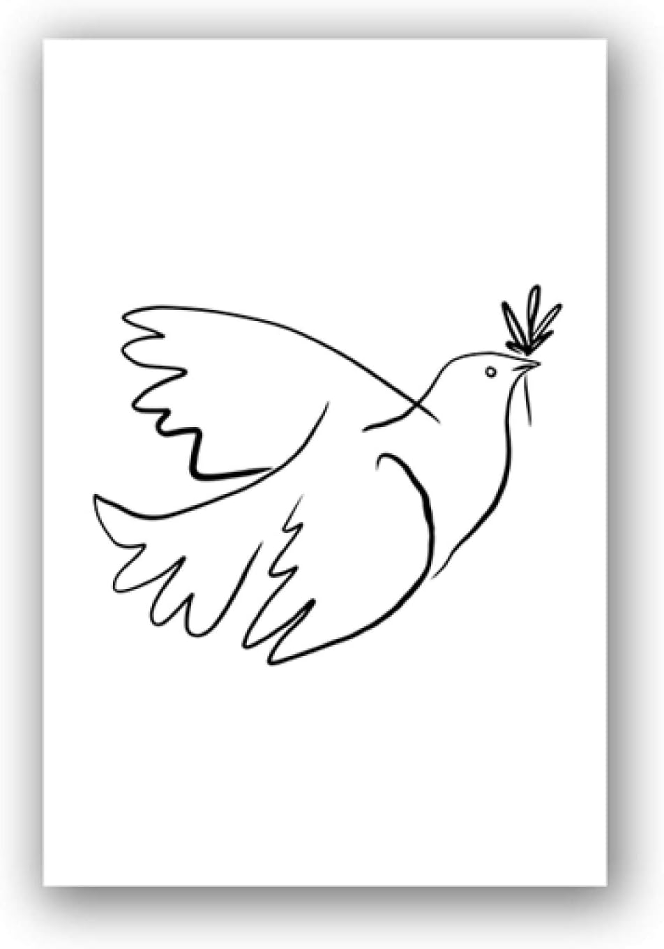 パブロピカソプリント動物鳥抽象アート線画絵画写真スケッチミニマリストウォールアートキャンバスプリント60x90cmフレームレス