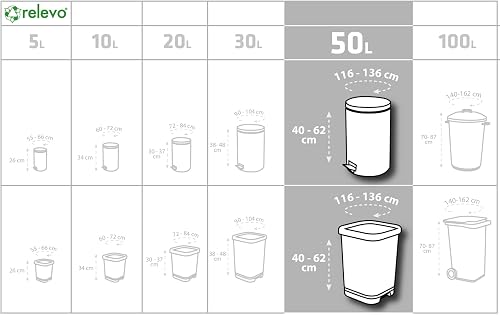 Relevo Bin Bags 50 Litre – Made from 100% Recycled Material. Dimensions: 70 cm x 75 cm. Includes 30 Bin Liners 50L - 2