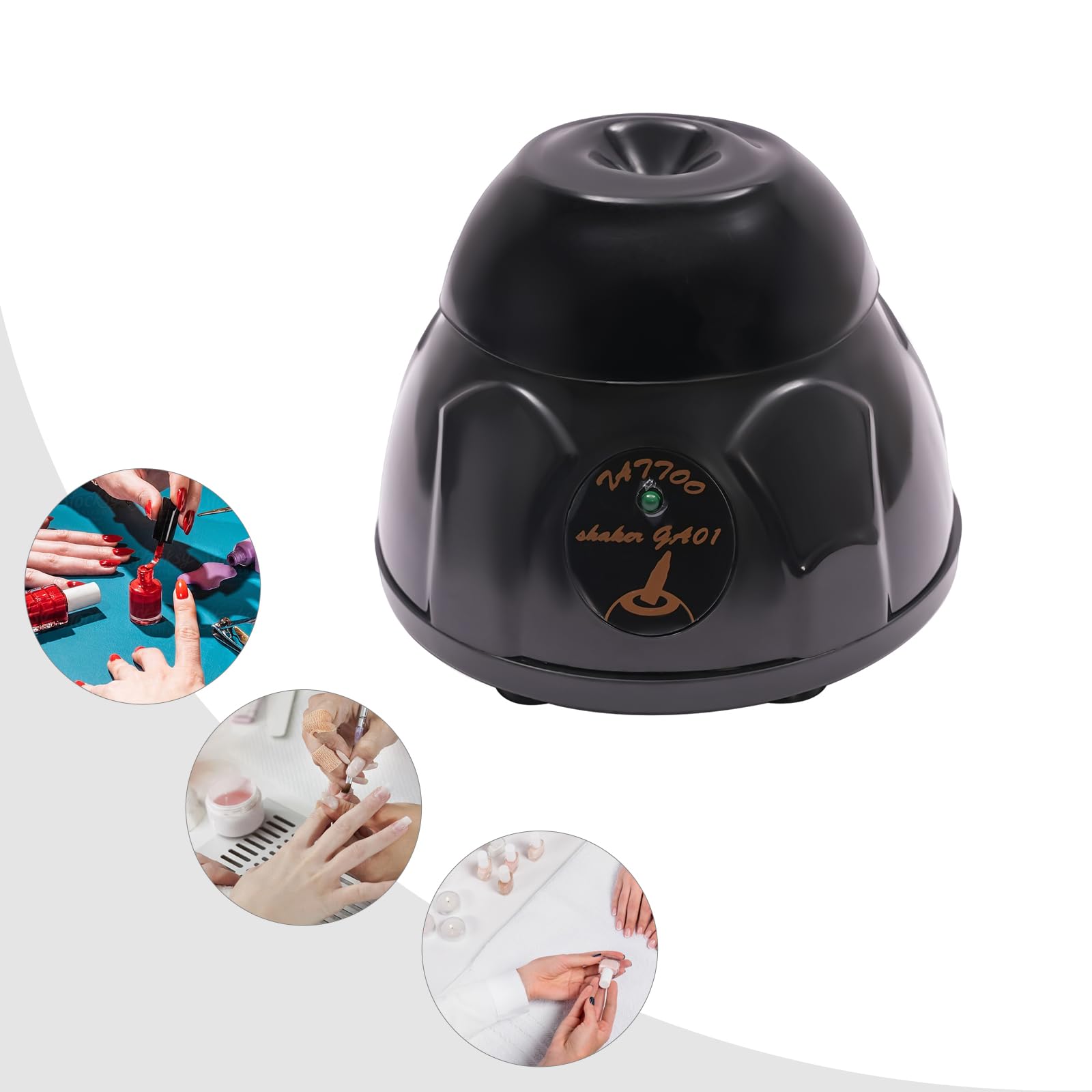 Vortex Mixer, Professioneller Liquid Shaker 5200 U/min für Tattoo Tinte und Nagellack, Mini Farbmischer mit Touch-Bedienung, Labor Schüttler mit 6 Saugnäpfen, Schwarz