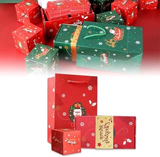 20PCS 2026 Merry Christmas Surprise Gift Box Explosion for Money, Upgrade Folding Pop-Up Surprise Explosion Gift Box, Unique Surprising Bouncing Red Envelope Gift Boxes for Christmas (Red)