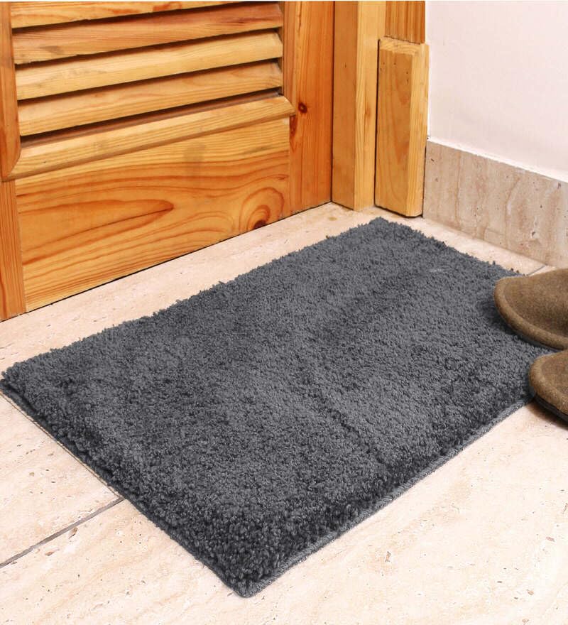 CasaCraft by Pepperfry Antiskid & Washable Mat 40x60 cm – Grey, Multipurpose Kitchen, Lobby & Bedside Mat by Luxe Home-image-38