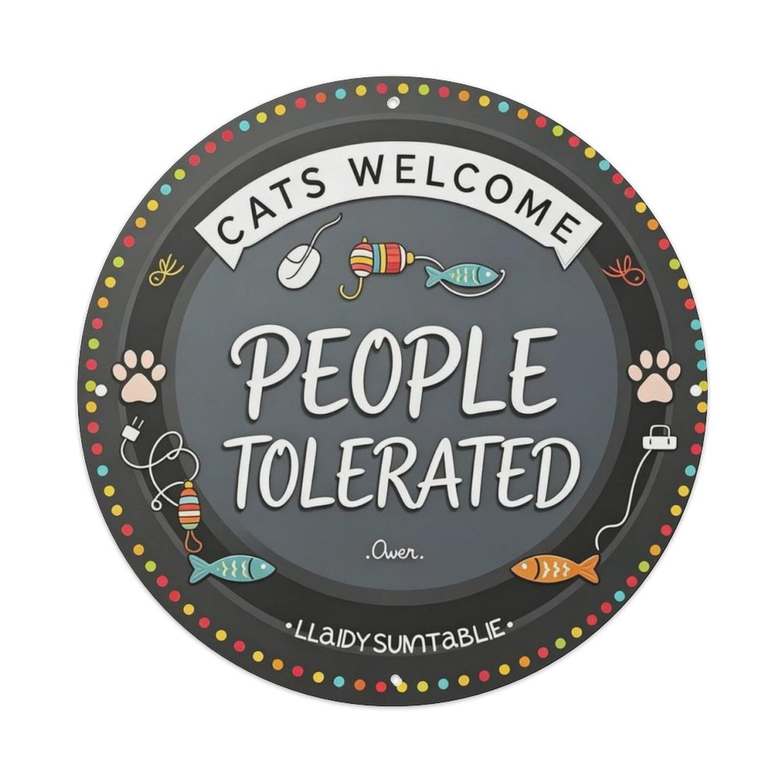 Cat Lovers Funny Welcome Metal Tin Sign Plaque