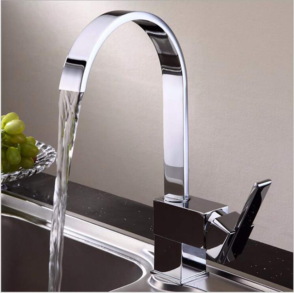 ZYCHSJXA Brass Kitchen Faucet 360 Degree Mixer Cold & Hot Tap Water Torneira Cozinha,Chrome 3