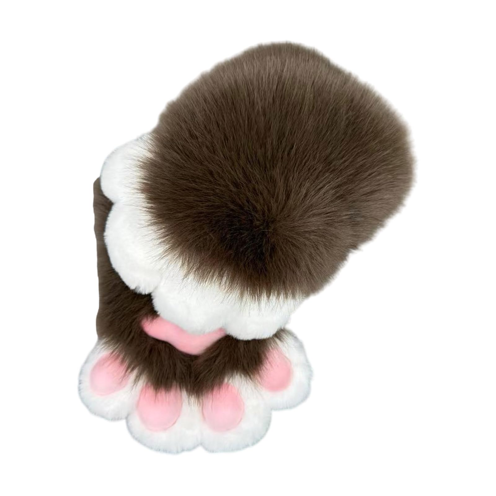 Asukohu Faux Fur Plush Cat Claw Gloves Fursuit Animal Foxes Paws Mittens Halloween Cosplay Costume Accessories Adults Children Therian Equipment, I, One Size