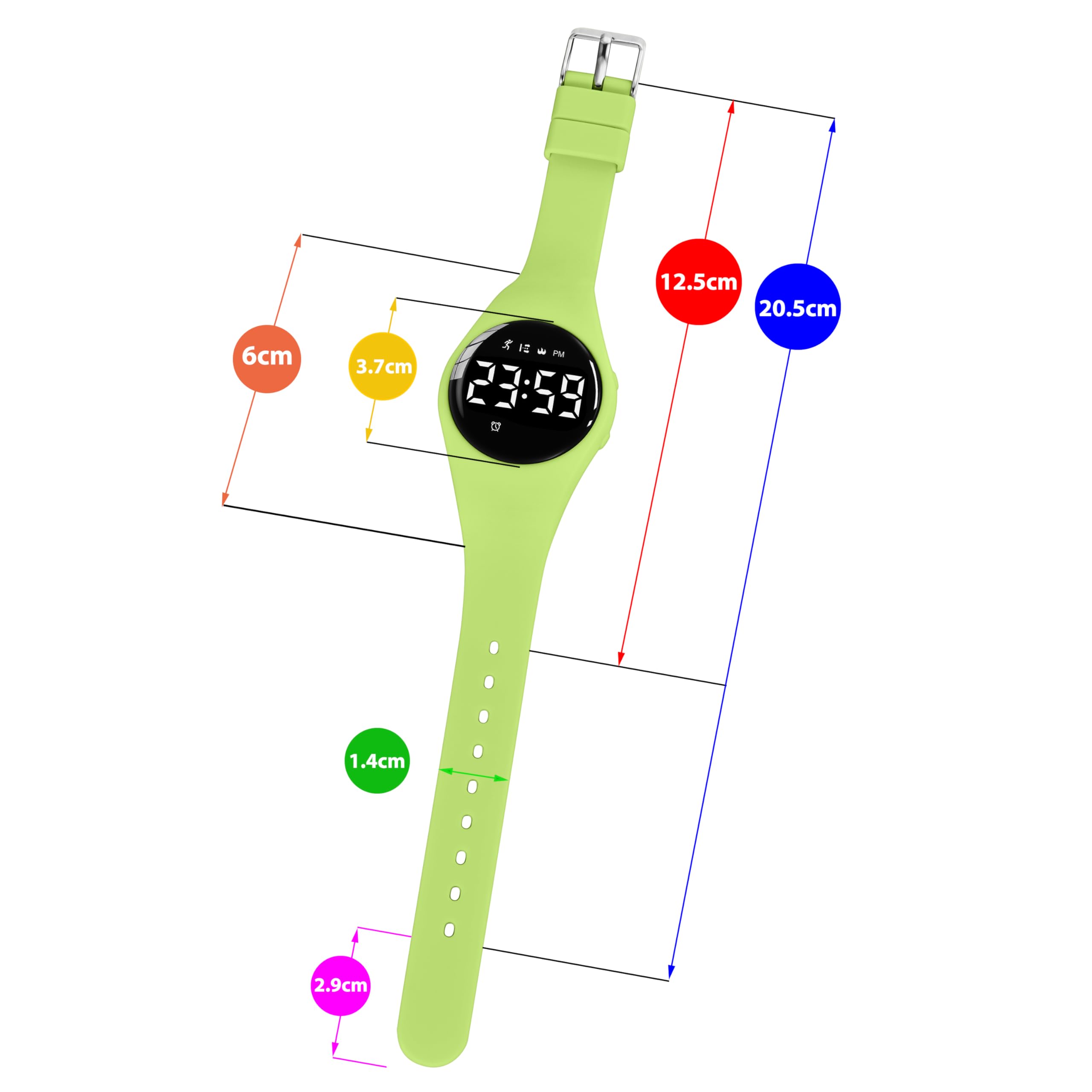 aswan watch Reloj Digital para niñas y niños con Podómetro,Distancia y Calorías sin APPs ni Móvil,cronómetro, Calendario, Despertador y luz-Reloj Infantil Deportivo con Correa de Silicona