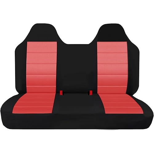 Truck Seat Cover Front Solid Bench Seat Covers with Molded Headrests Compatible with Ford F-150 1999 2000 2001 2002 2003 2004 Thickened Oxford Cloth-Red