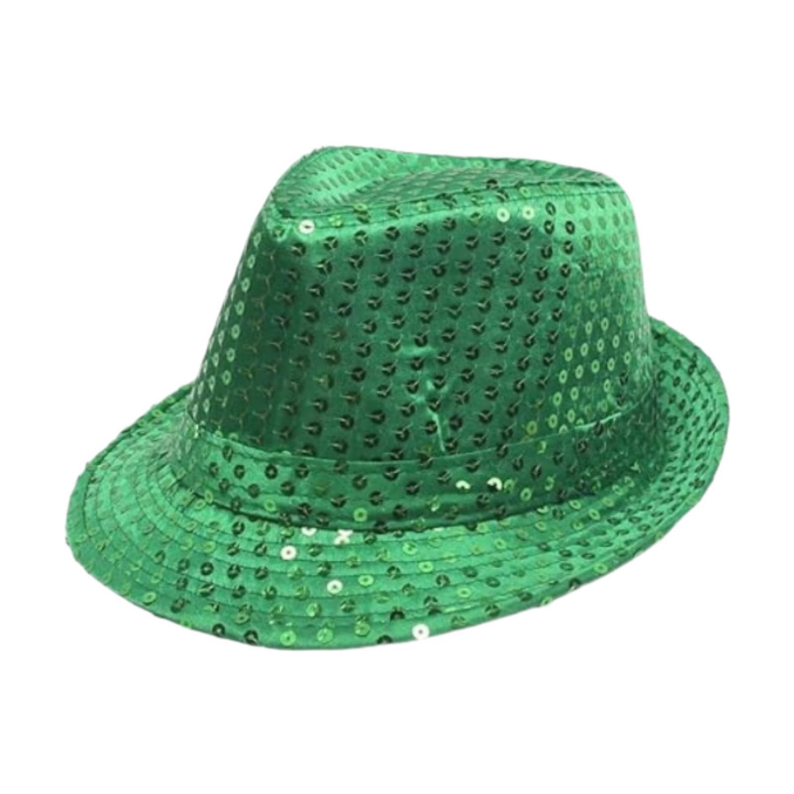 Cappello a bombetta con paillettes per feste in maschera carnevale accessorio per costume scintillante jazz copricapo