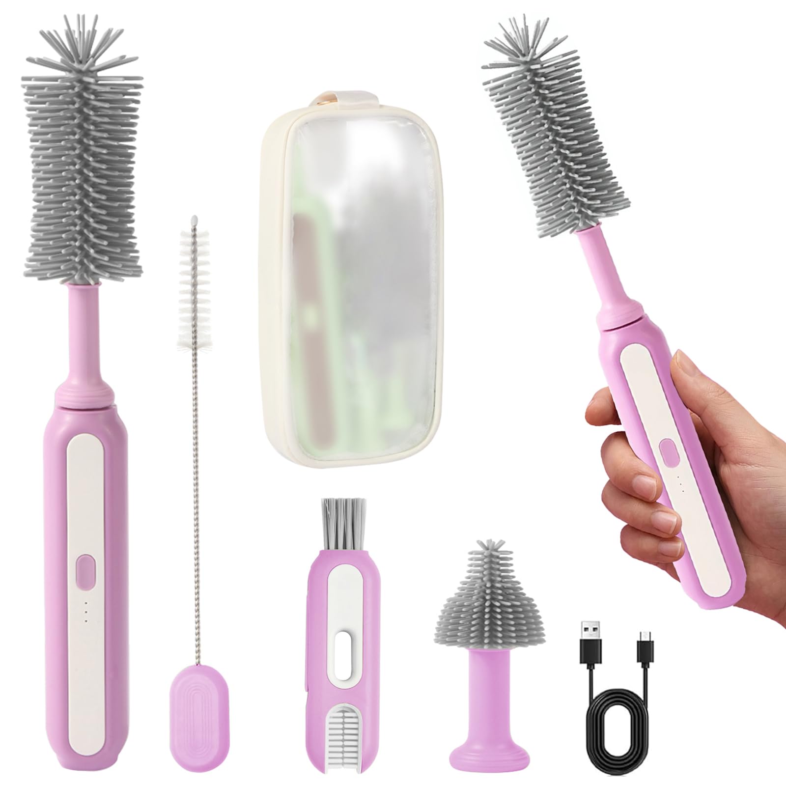 Brosse biberon électrique en silicone de qualité alimentaire haut de gamme