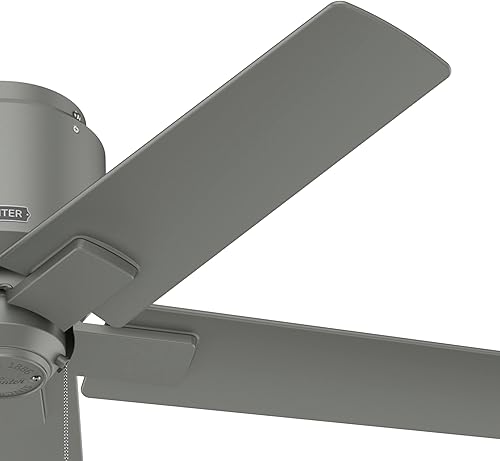 Miniatura 12 de Hunter Terrace Cove - Ventilador de techo moderno de 44 pulgadas para interiores y exteriores, color plateado mate y cadena de tracción Plateado