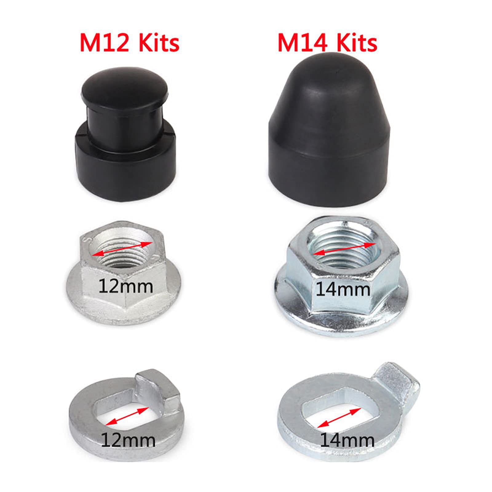 E-Bike Nabenmotor Muttern Set - Sicherheitsmuttern Für 12/14mm Motorachsen