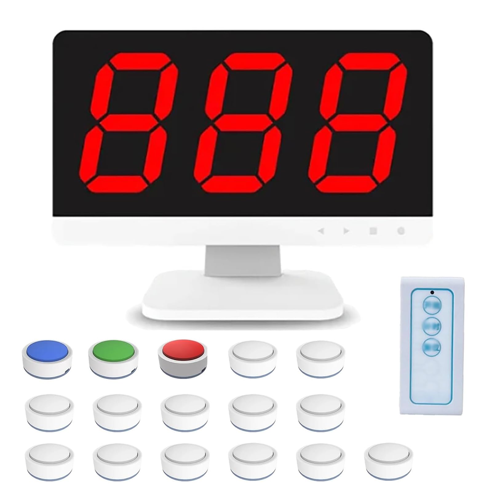 Sistema de zumbador inalámbrico con control remoto, 16 zumbadores y 3 modos, sistema inteligente de respuesta de juego para espectáculos, fiestas familiares, aulas