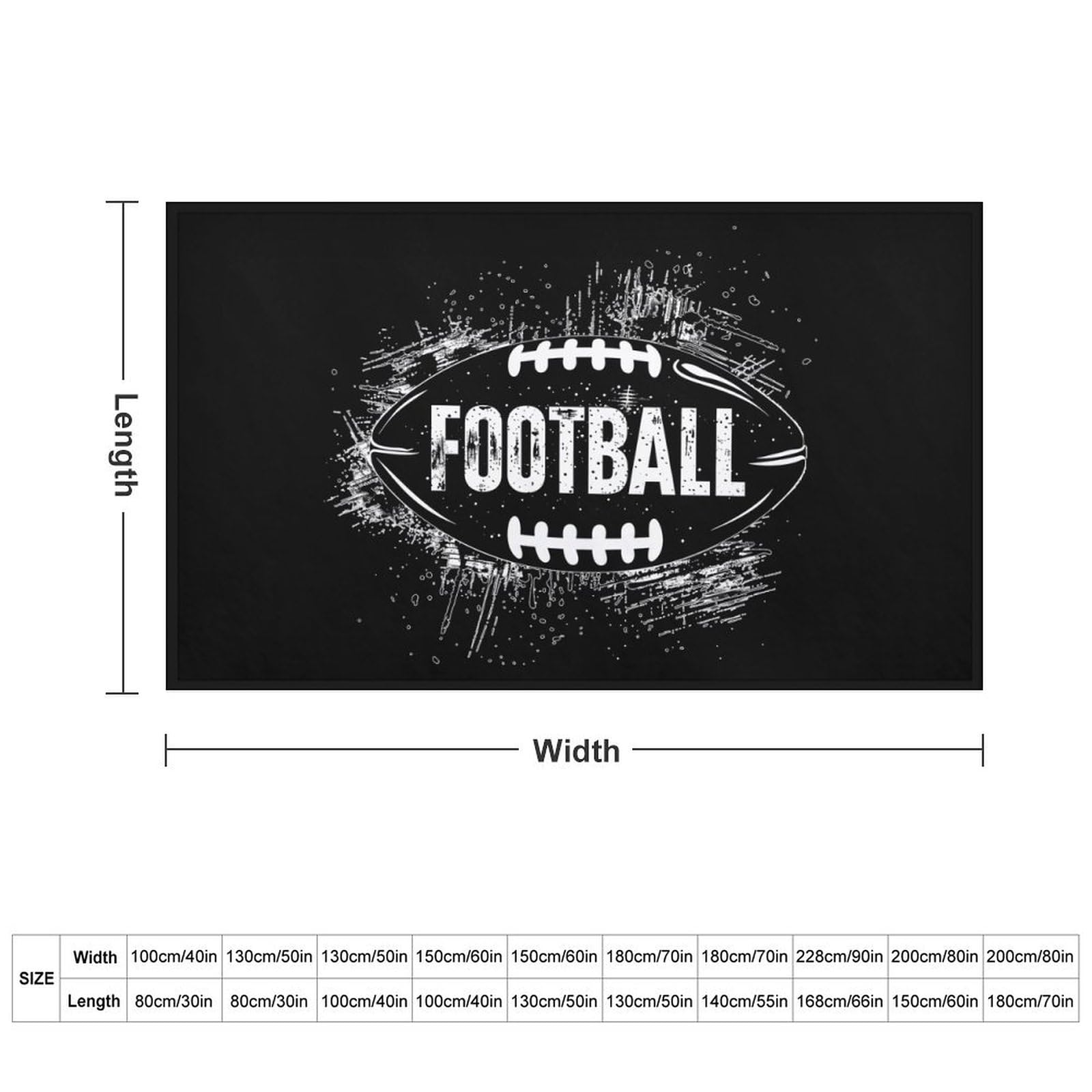 Football Ball Soft Flannel Blanket Throw Fashion Plush Blankets Lightweight Throws for Couch Bed 30