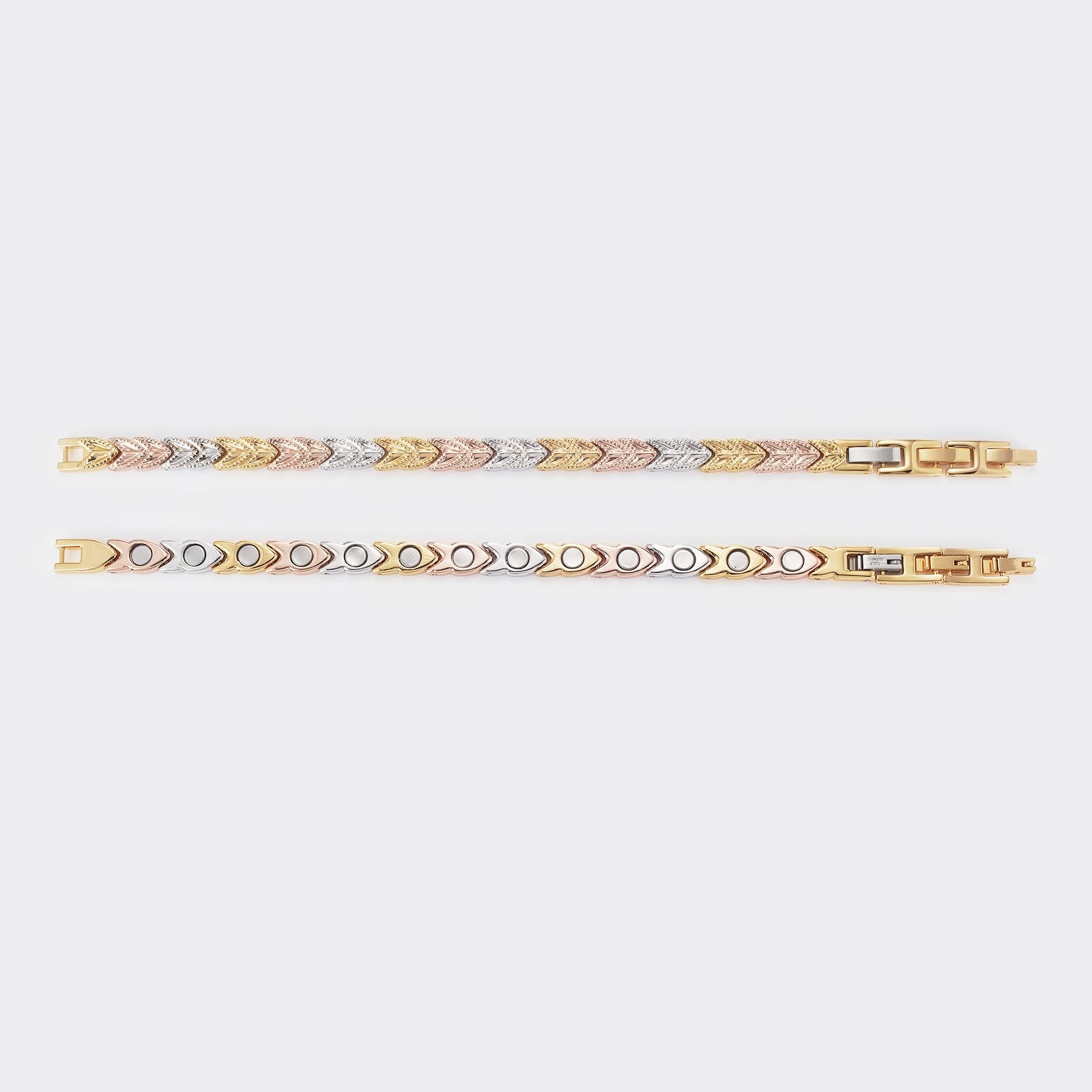 YINOX Pulsera magnética súper fuerte para mujer, pulsera magnética de acero inoxidable, pulsera en forma de corazón para mujer con 11 imanes NdFeB y caja de regalo (17,5 cm)