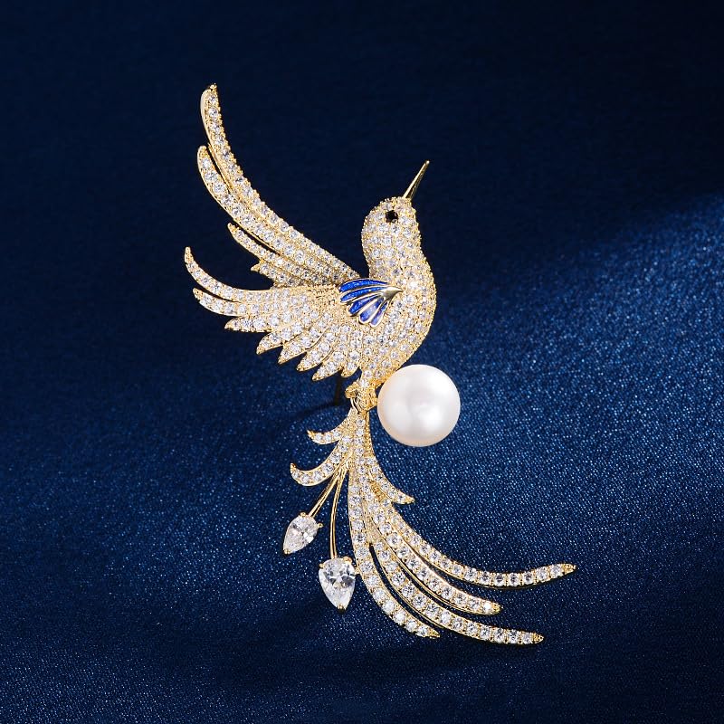 Image of Animal Bird Brooch Pins for Women Rhinestone Lapel Pin Accessories Blazer Dress Denim Jacket Birthday Wedding Jewelry Gifts