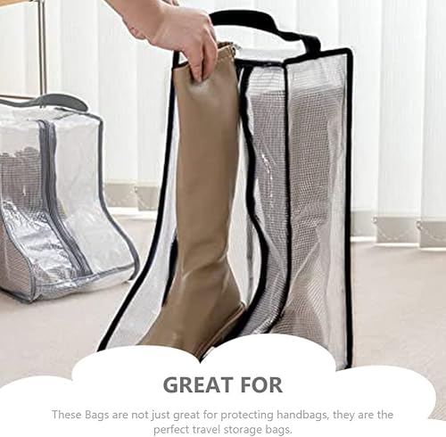 Miniatura 3 de 2 bolsas de almacenamiento transparentes para botas, bolsas para zapatos con cremallera, organizadoras de botas altas, bolsa protectora reutilizable
