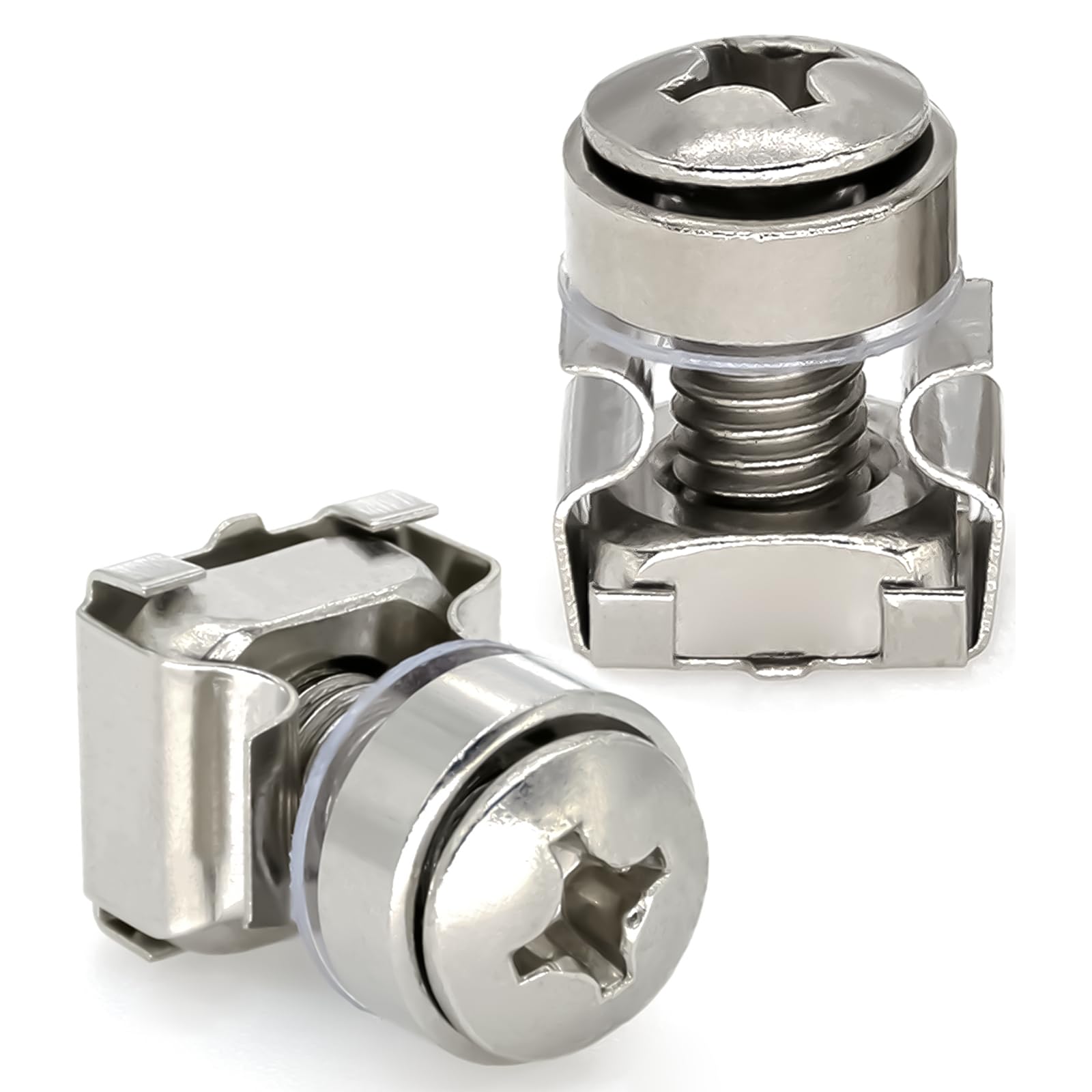 20PCS/Pack M6 Rack Mount Cage Nuts, M6 x 16mm Rack Fixing Screws and Nuts for Computer, Server Cabinet, Switch, Firewall, Router