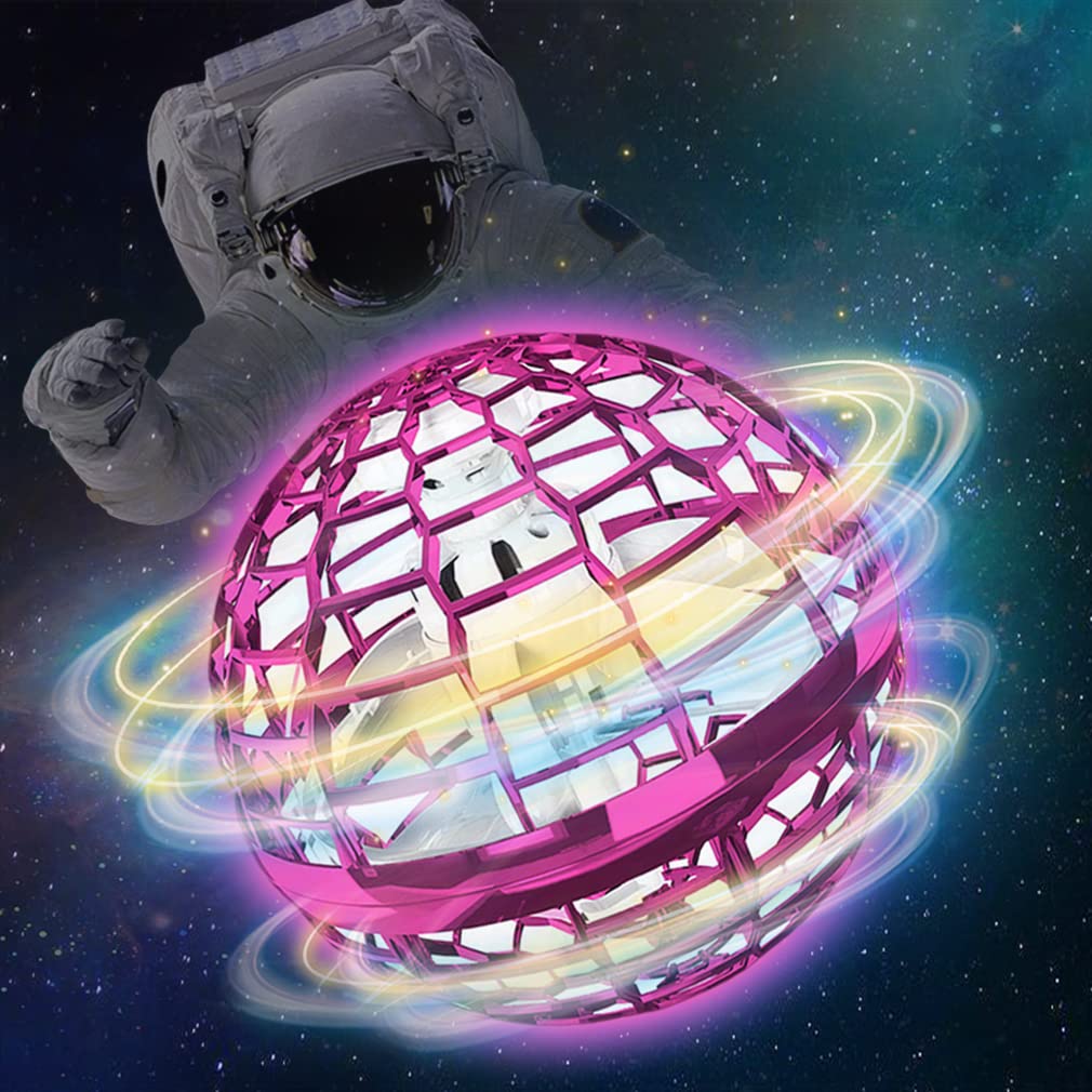 Nagar Flying Orb Ball Toys，2023 Upgraded Mini Flying Spinner Drone，Hover Ball，Boomerang Ball with RGB Lights Cool Toys Gifts for 6 7 8 9 10+ Year Old Boys Girls Teens Toys (Purple)