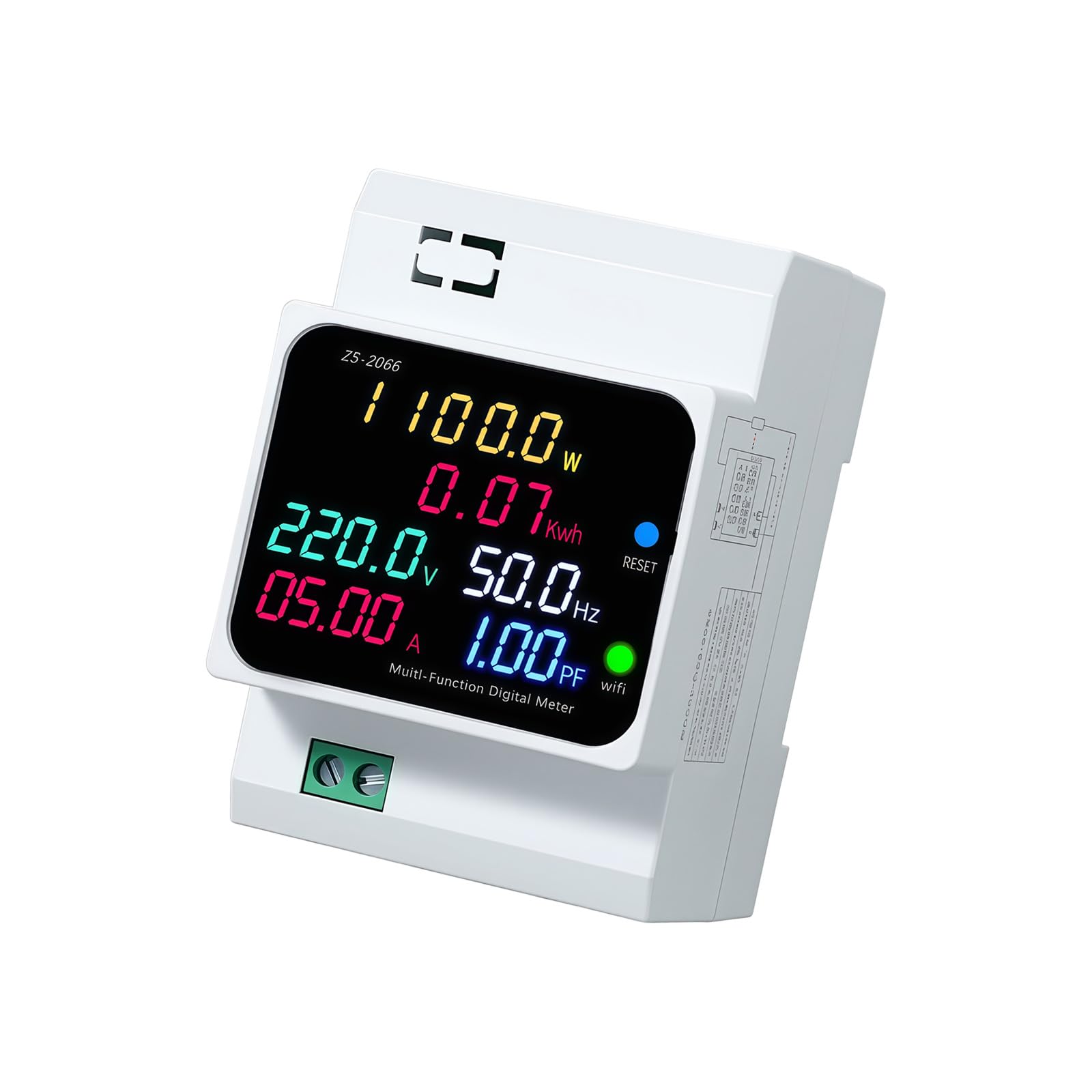 Wgbosmg 450V Economical Mode Digital Display Energy Meter, Rails-Mounted Meter Electricity Usage Monitors For Voltages, Current, Watt And Kwh Electricity Usage Monitor For Home