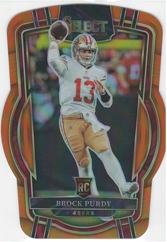 2022 Panini Select Brock Purdy Club Level Orange Prizm Die Cut Rookie Card #'d /199