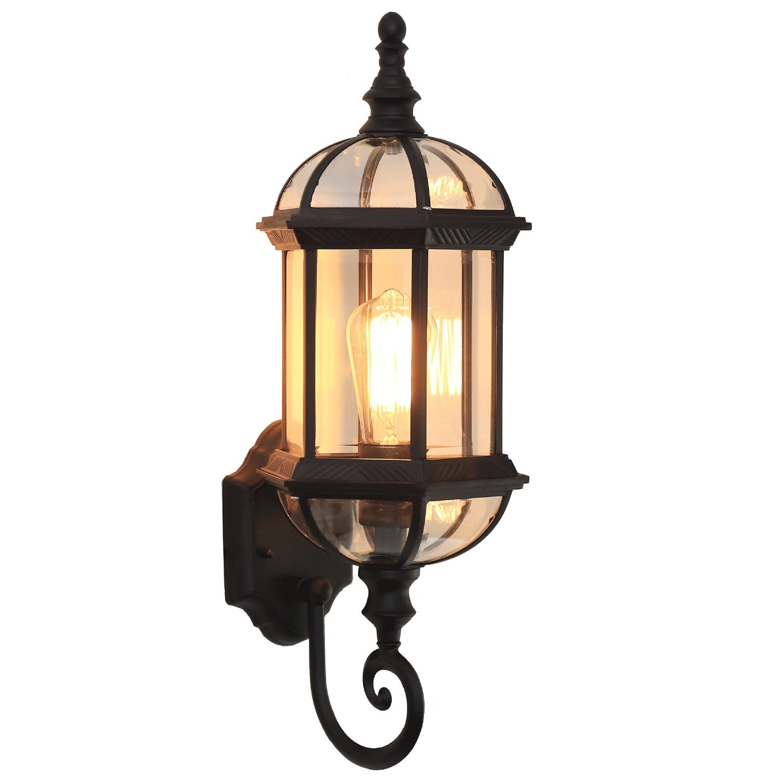Appliques murales extérieures verre d'eau luminaire extérieur étanche pour maison patio porche noir