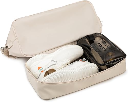 Miniatura 3 de Kinmac Bolsa de viaje de viaje, bolsa de mano para deportes de fin de semana para el gimnasio (beige)