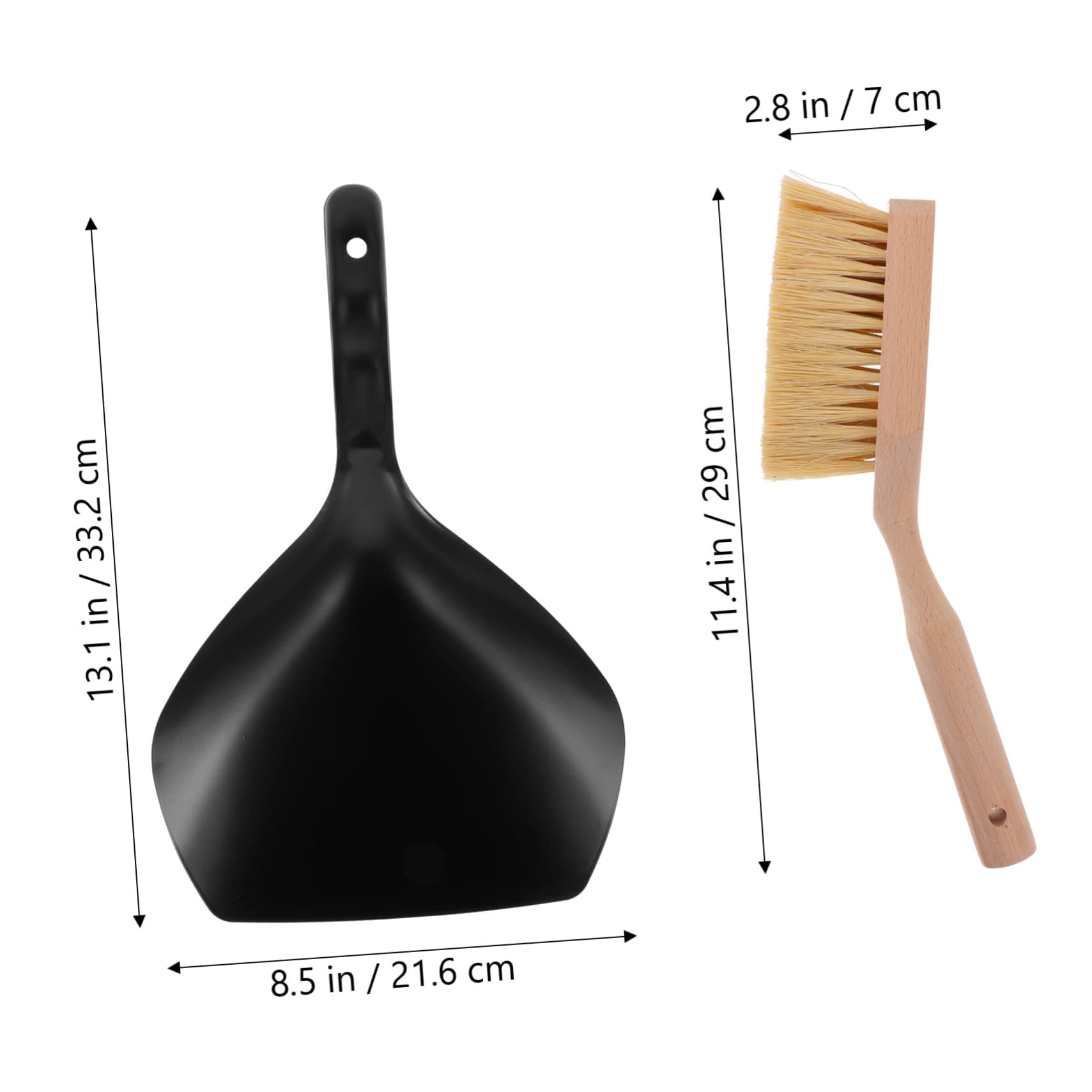 Unomor 1 Set Desktop Cleaning Broom Whisk Broom Dustpan Cleaning Supply Mini Brush Desktop Dry Erase Desktop Sweep Brush Cleaning Accessory Table Cleaner Kit Mini Broom Dust Brush Wooden