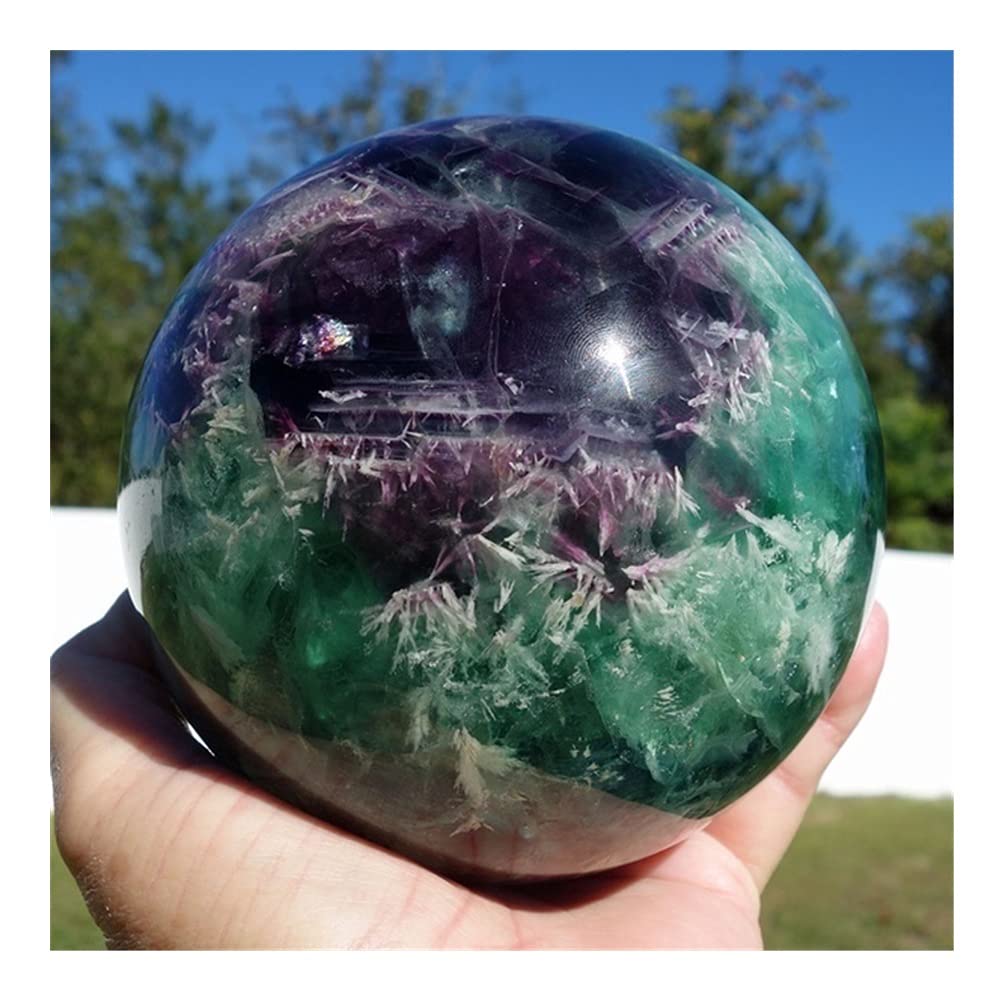 Pietra preziosa della Sfera della Sfera di Cristallo della Fluorite dell'arcobaleno Naturale Bella Collezioni di casa