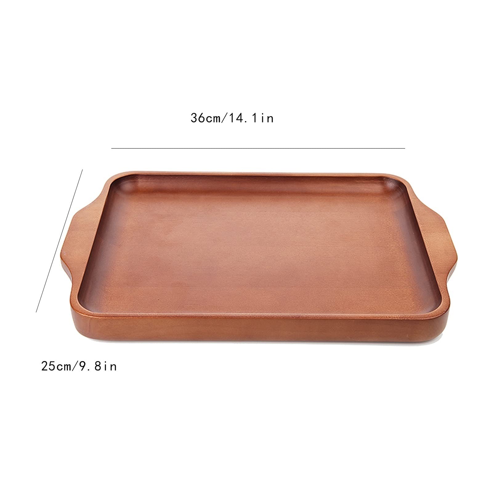 Bandeja Bandeja de servir y plato, placa de senderos de madera rectangular con bandeja de bocadillos de mango, bandeja de desayuno, decoración de granja con estilo Sirviendo platos Bandejas para Servi