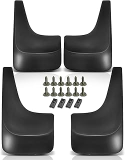 A-Premium Set of 4PCS Mud Flaps Splash Guards Mudguards Mudflaps with Hardware Kits Accessory Compatible with Chevy Silverado 1500 2500 3500, Avalanche, Suburban, Tahoe 01-14, Front LH RH & Rear LH RH