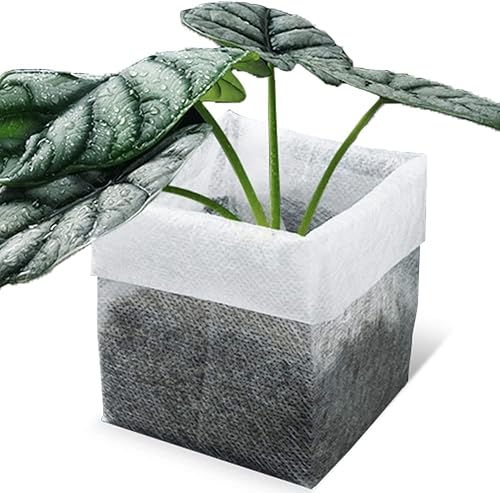 Miniatura 6 de 200 bolsas de vivero de plantas no tejidas, bolsas de siembra de plantas al aire libre, contenedor de macetas de plántulas, bolsas de tela para