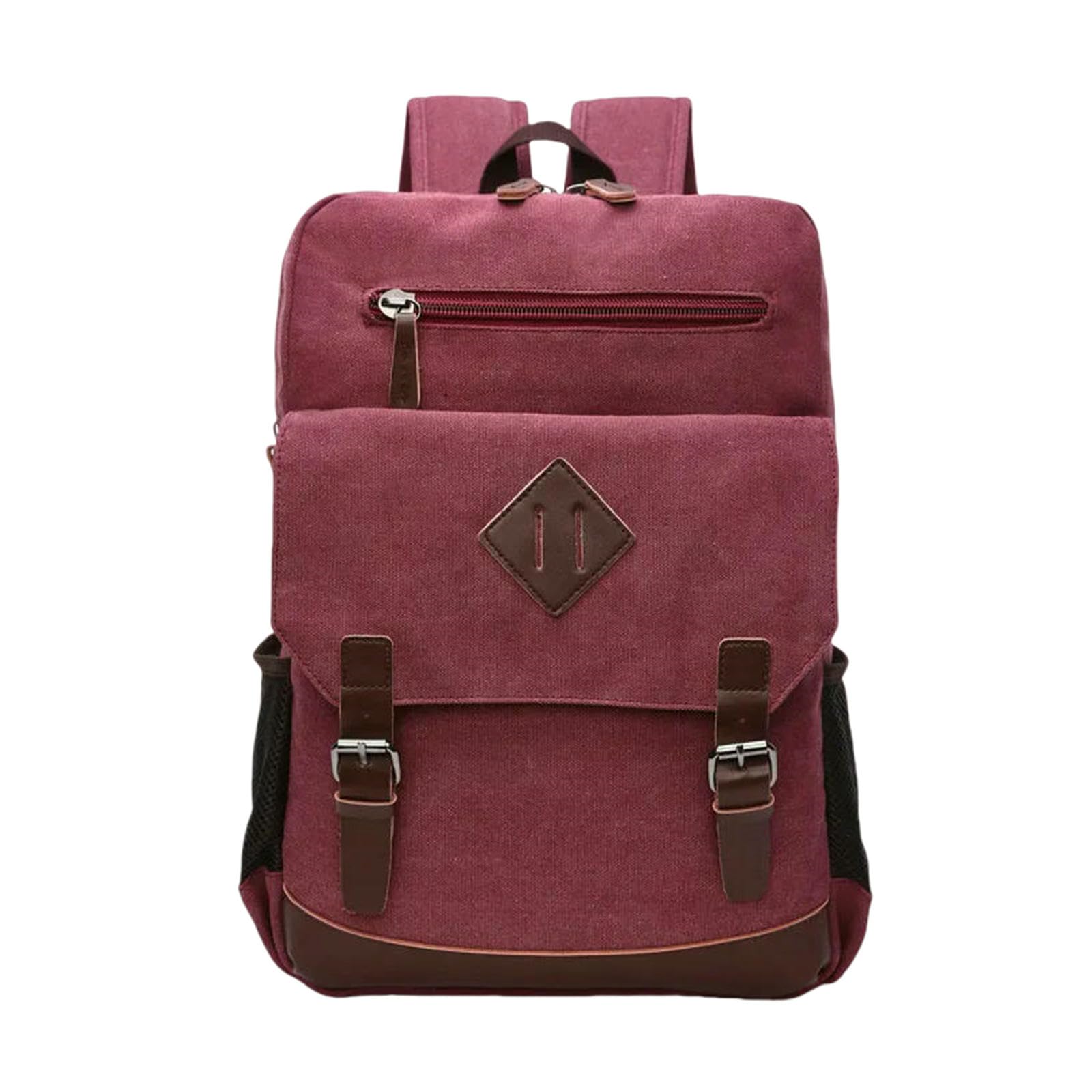 Zaino Scuola Grande da Uomo in Tela Vintage per Bookpack Adatto alla Maggior Parte dei Laptop 15,6 Pollici Borsa Viaggio Escursioni-Nero