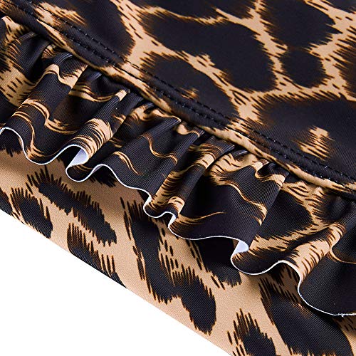 Raisevern Baby Girls Swimsuit Ruffles Leopard Bathing Suits Cute Cartoon Brown Cheetah Animal Print Beach Sport Summer One Piece Swimwear Backless Quick-Dry Swimming Bodysuit For 3T 4T Little Girl #TOP4