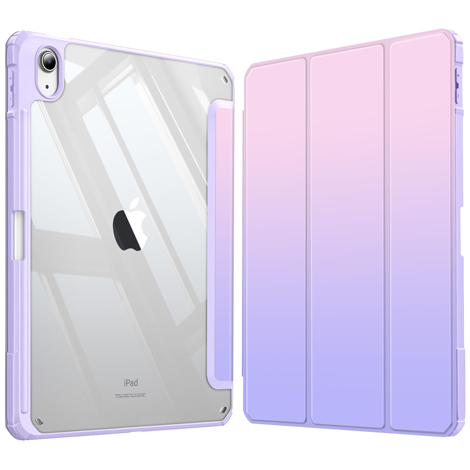 Fintie Hybrid Hülle für iPad (A16) 11 Generation 11 Zoll 2025, iPad 10 Generation 10.9 Zoll 2022 mit Stifthalter - Stoßfeste Schutzhülle mit transparenter Hartschale auf der Rückseite, Fantacy Ombre
