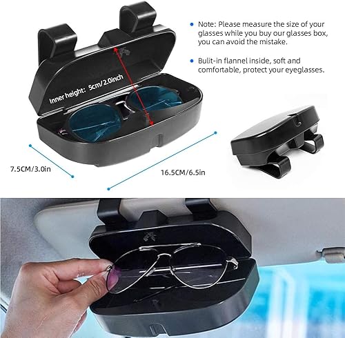 Miniatura 5 de Number-one Clip para lentes de sol para visera de automóvil, caja de almacenamiento para lentes de sol con doble ranura para tarjetas, organizador