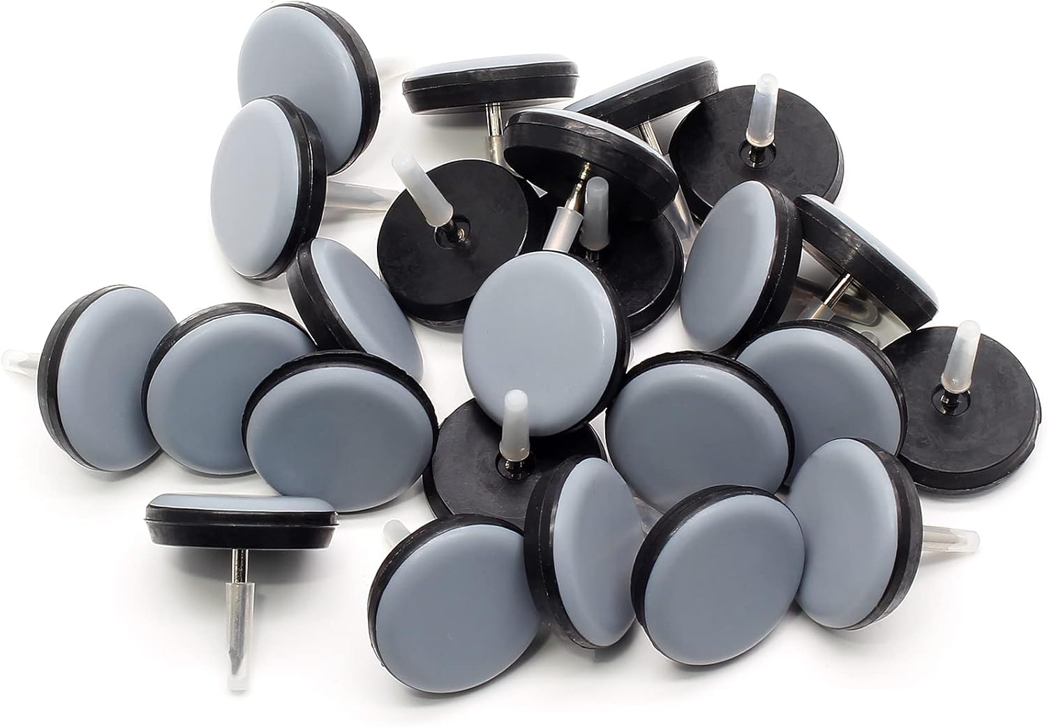 24Pcs 1 Inch Nail On Furniture Sliders, Round PTFE Chair Glides Floor Protectors Furniture Moving Pads for Hardwood Floors, Carpet