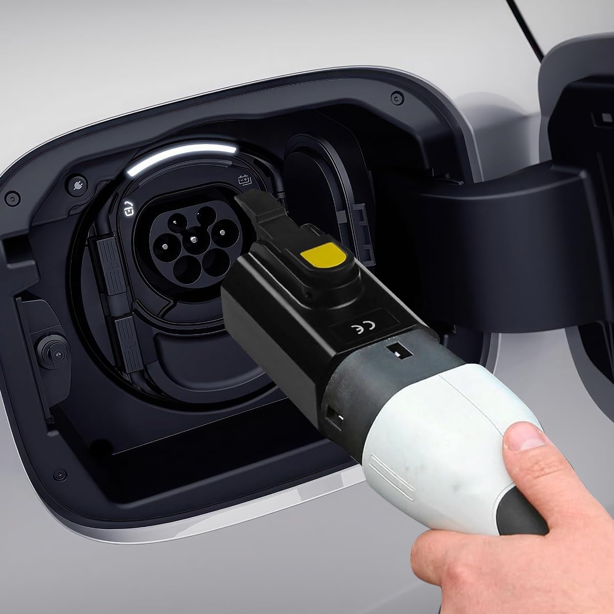 Adattatore EV da Tipo 2 a Tipo 1, Cavo di Ricarica per Veicoli Elettrici Con Clip, 32 A IEC 62196 Maschio a SAE J1772 Femmina Convertitore per Auto