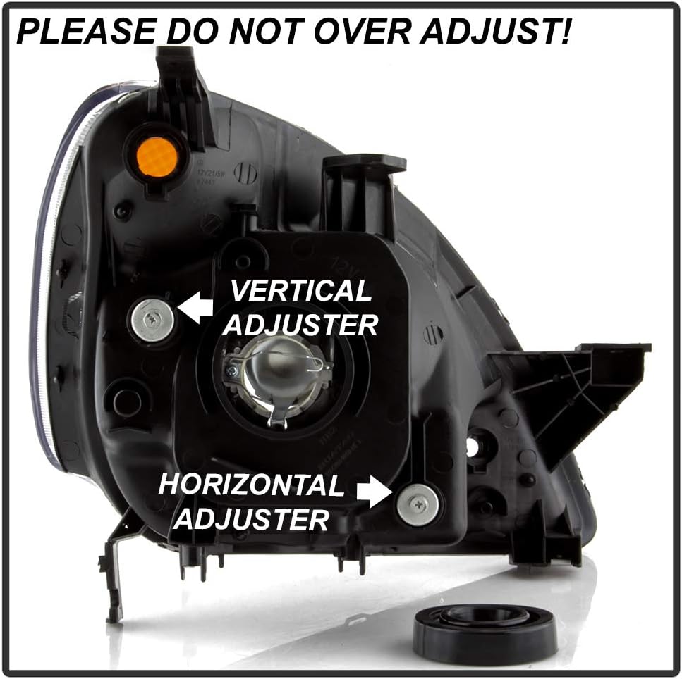 ACANII - For 2002 2003 2004 Honda CRV C-RV Headlights Headlamps Black Housing Replacement Driver & Passenger