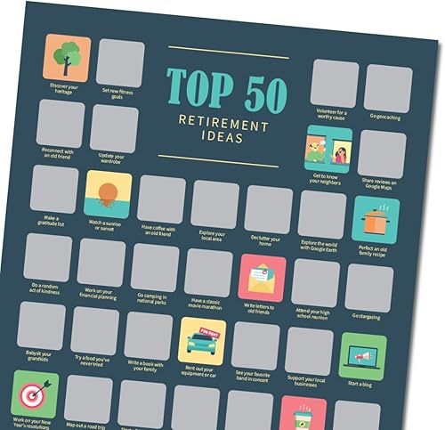 Cartel de lista de deseos para raspar con ideas para la jubilación 50 ideas de actividades originales para pasatiempos de jubilación y cosas