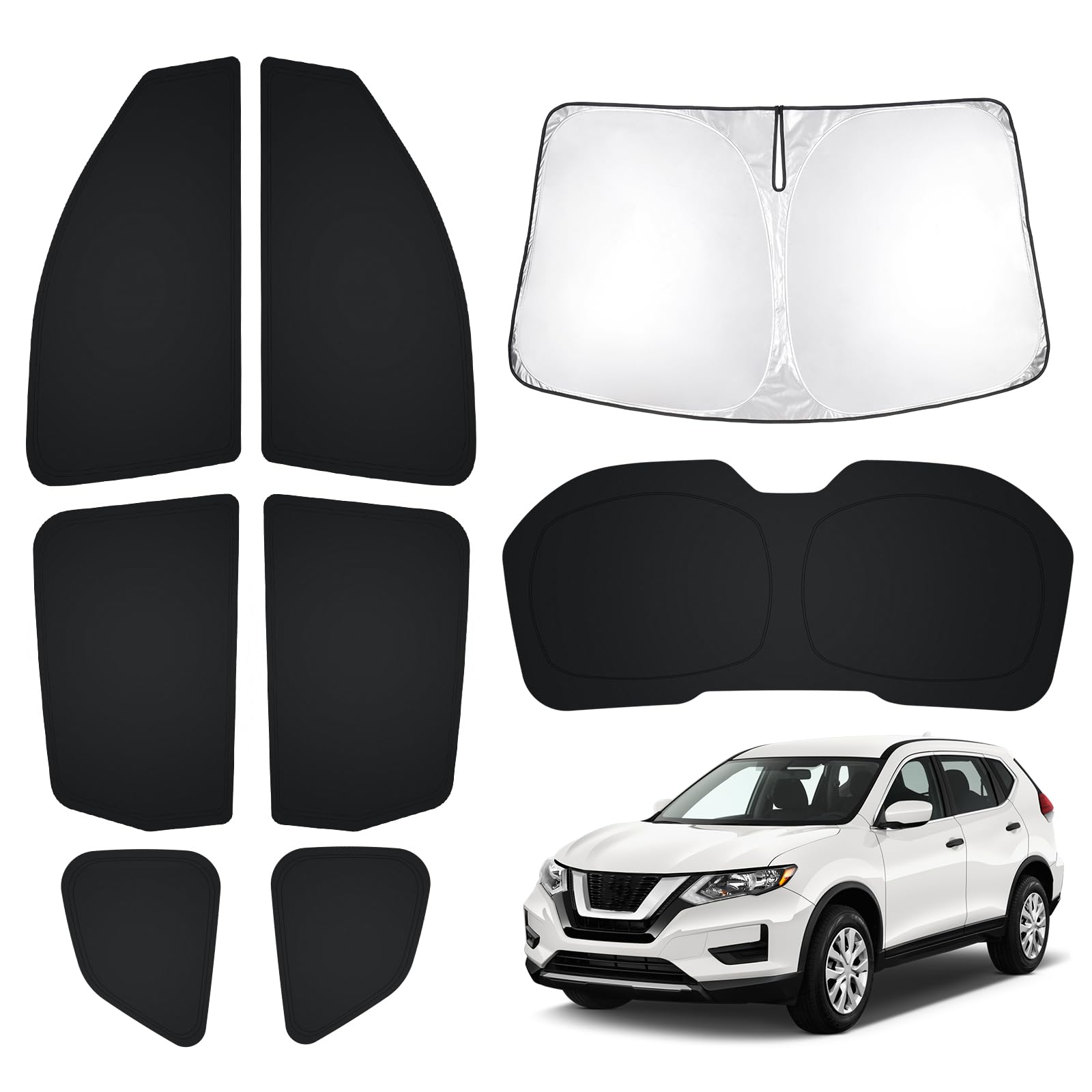T TGBROS Window Sun Shades 2011-2021 Jeep Grand Cherokee Full Set 8pc Foldable