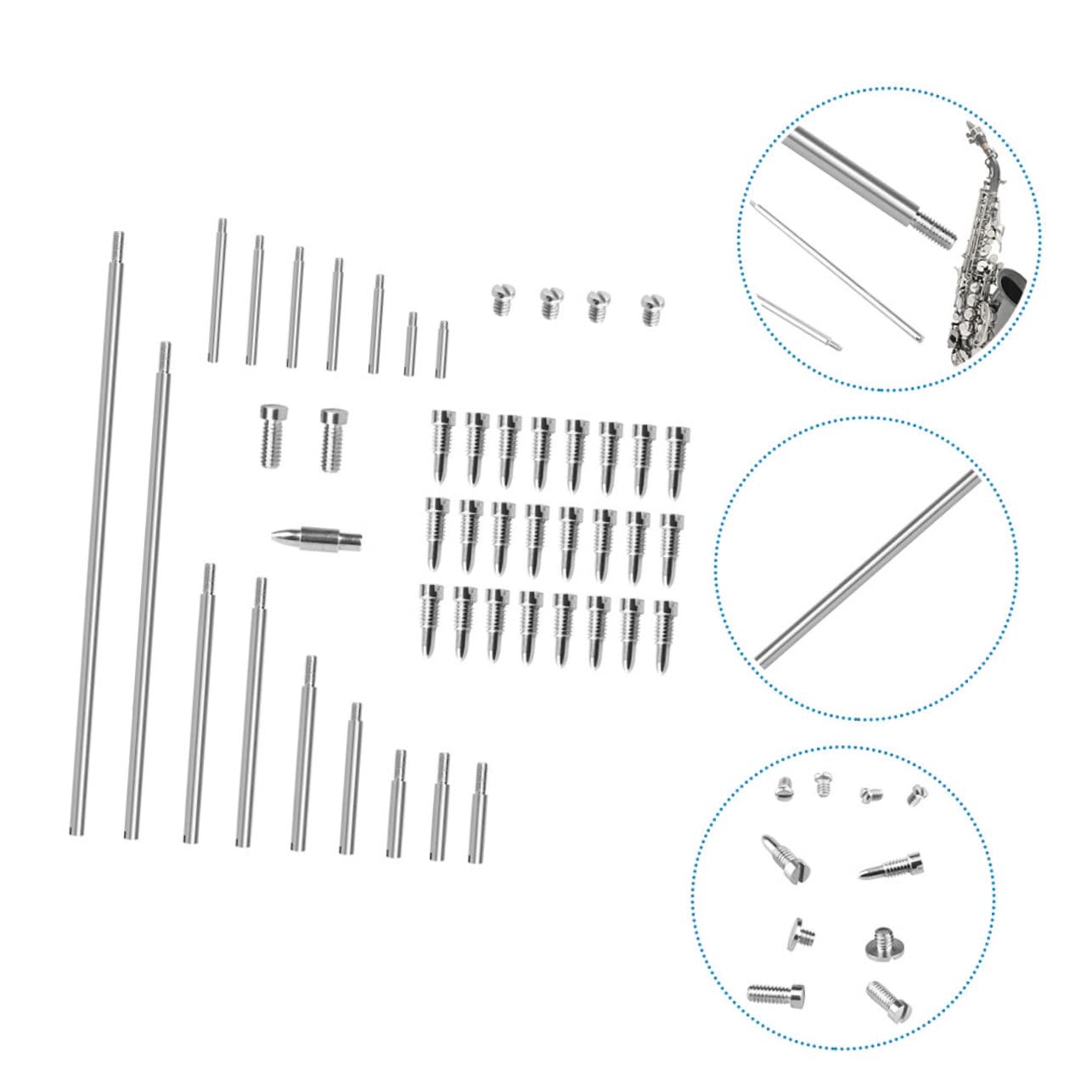 TOYANDONA 5ensembles Kit De Réparation Pour Saxophone Alto Accessoires Comprenant Tiges Filetées Vis Et Cheville De Remplacement Pour Instruments à Vent