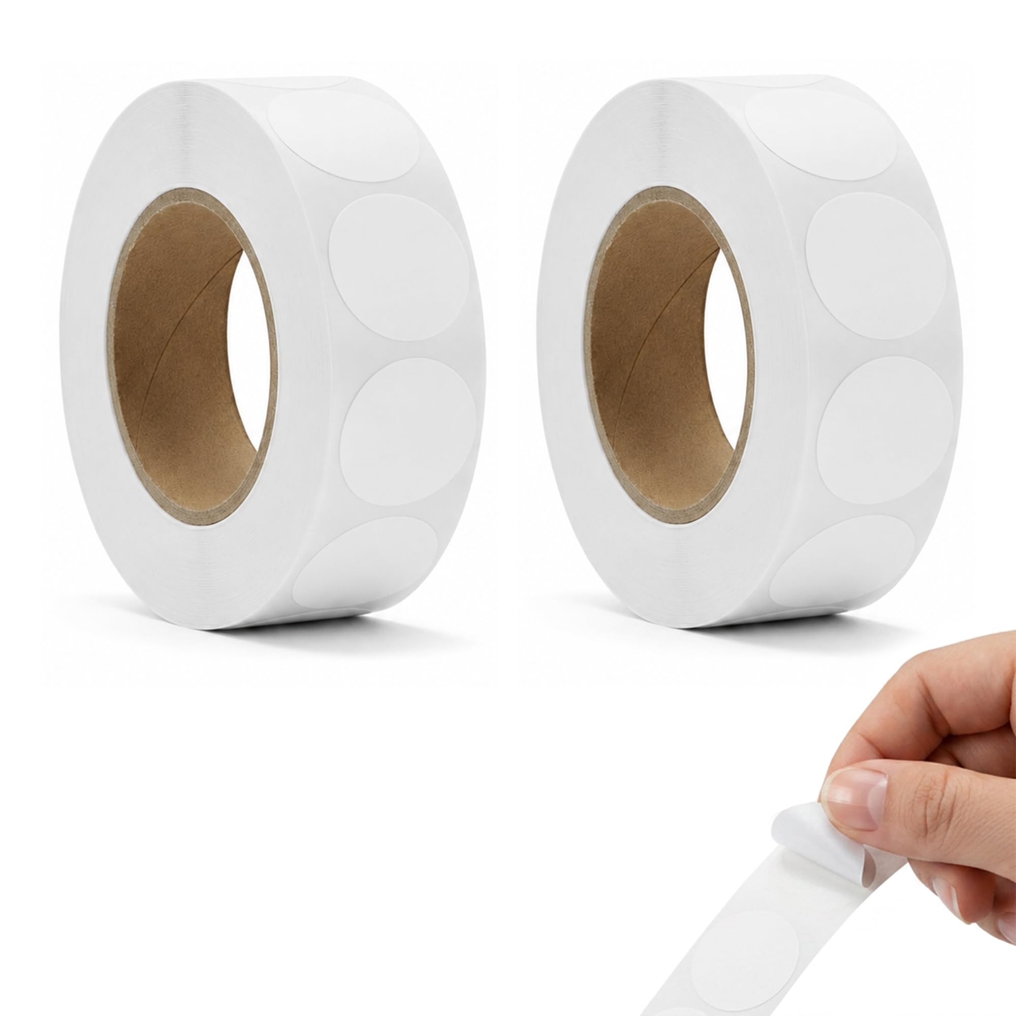 2000 PCS Round Stickers White 19mm Circle Labels Small Circle Dot Stickers BlankWritable Coding Label Price Sticky Canning Label for Office Shop Home Classroom Marking Inventory Management, 2 Roll
